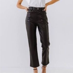 NWOT Grey Lab faux leather high rise pants size medium